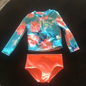 Two piece rash guard swimsuit